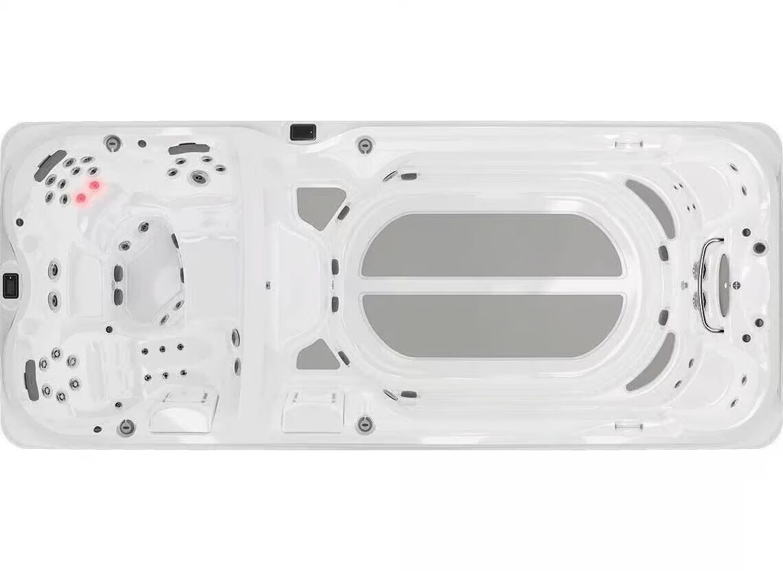 Spa de nage Jacuzzi® J-19 Bizone – Double bassin, double confort : nage sportive & détente absolue