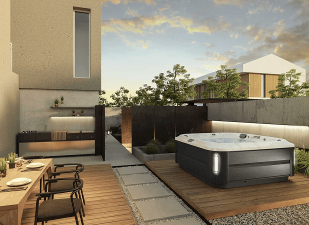 Spa J-335™ – Spa 4 places avec allonge, 40 jets PowerPro® et cascade relaxante